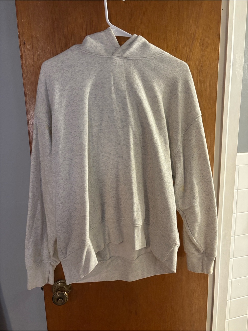 American Eagle Outfitters Men's Crewneck Hoodie in Light Gray